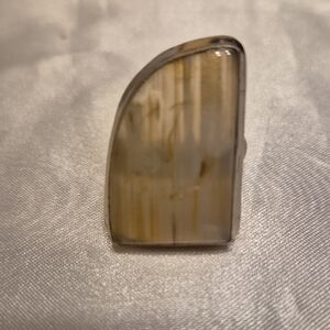 Sterling Silver Yellow Striated Quartz